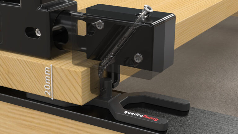 Fixação lateral de uma régua de deck com o gabarito Drill Tool 50X
